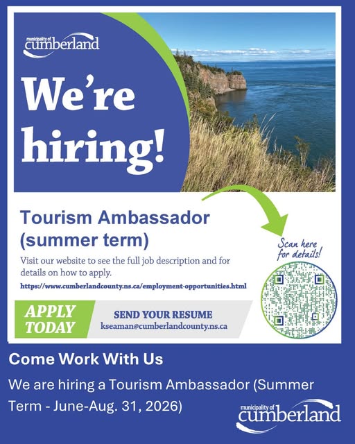 Municipality of Cumberland is Hiring a Tourism Ambassador
