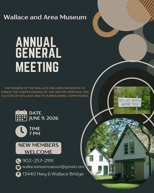 Wallace and Area Museum Annual General Meeting June 9