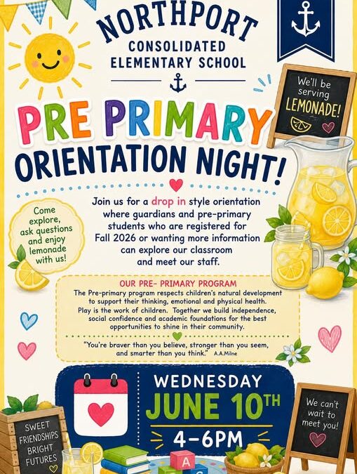 Northport Consolidated Elementary Orientation and Social Night for Pre Primary June 10