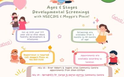 Ages and Stages Developmental Screenings With NSECDIS and Maggies Place July 13 – 17