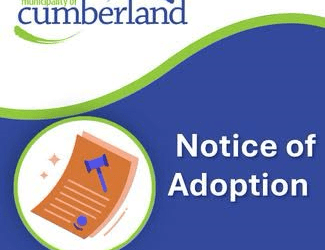 Municipality of Cumberland: Notice of Adoption