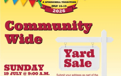 Springhill Old Home Week Community Wide Yard Sale July 19th