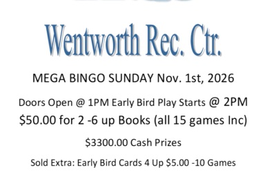 Upcoming Events for the Wentworth Recreation Centre!