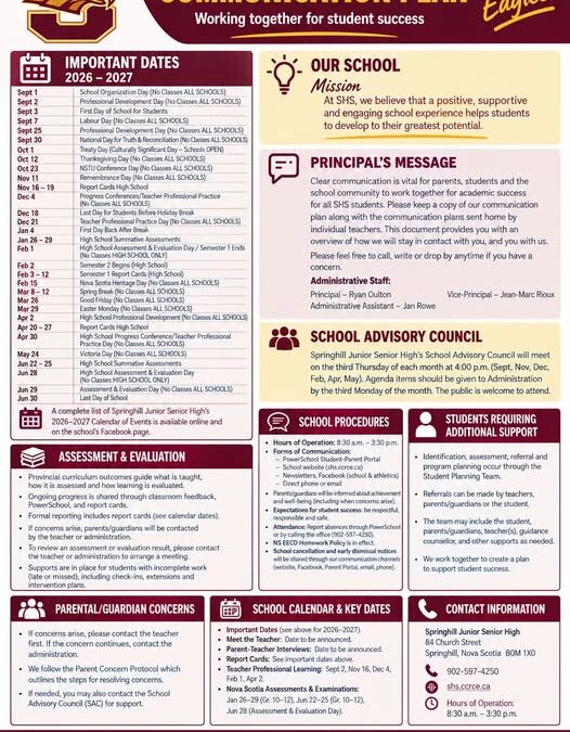 Springhill High School Communication Plan