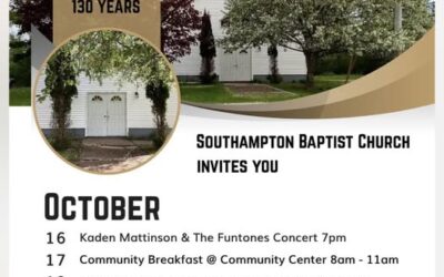 Southampton Baptist Church Invites you to three special events on October 16th, 17th, and 18th