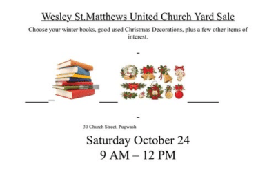 Wesleys United Church Yard Sale October 24th