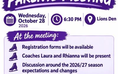 Parrsboro Skating Club Parents Meeting Wednesday October 28th