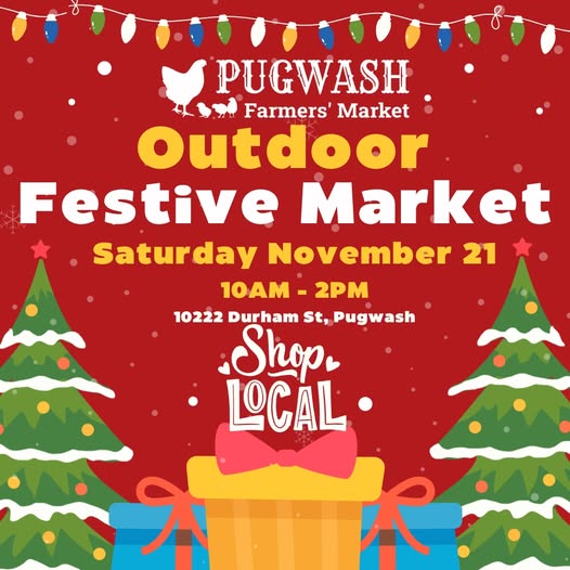 Pugwash Farmers’ Market Presents Festive Market on Saturday November 21st