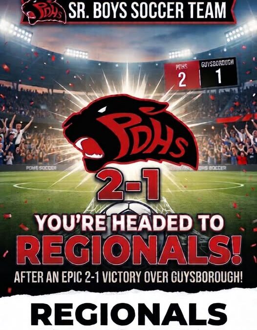 PDHS Senior Boys Soccer Team is headed to the Regionals this Saturday and Sunday Oct.24 and 25th.