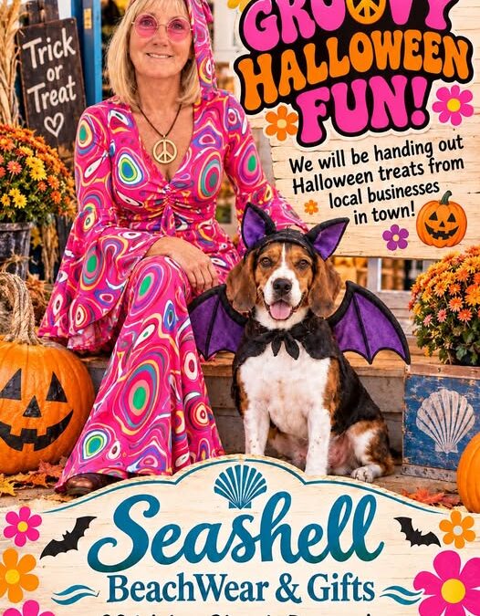 Sea shell BeachWear & Gifts Will be handing out treats from local businesses October 31