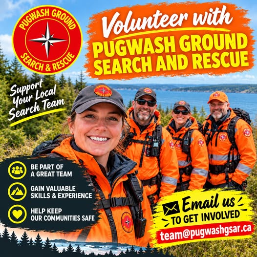 Pugwash Ground Search & Rescue is looking for Volunteers